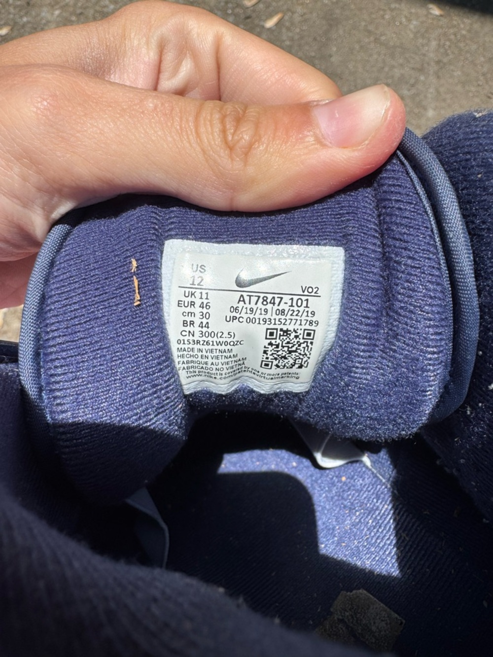 Nike Navy, White and Black Strap Sneakers - Picture 3 of 3